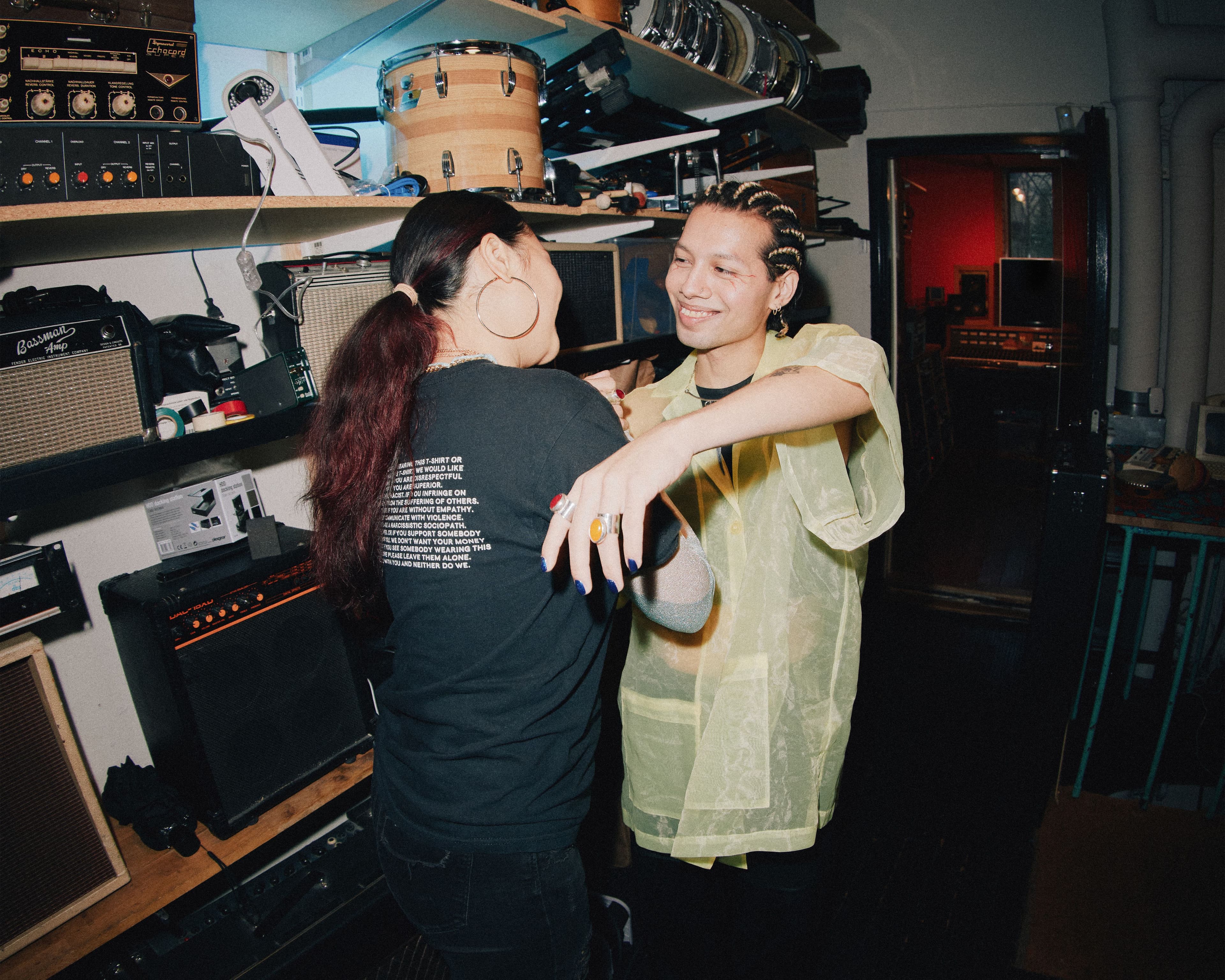 Image of two persons greeting each other
