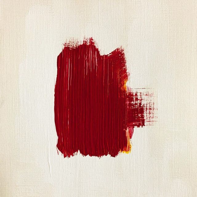 Beige background with red paint smudge
