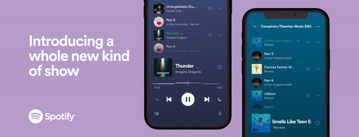 Closeup of Spotify app