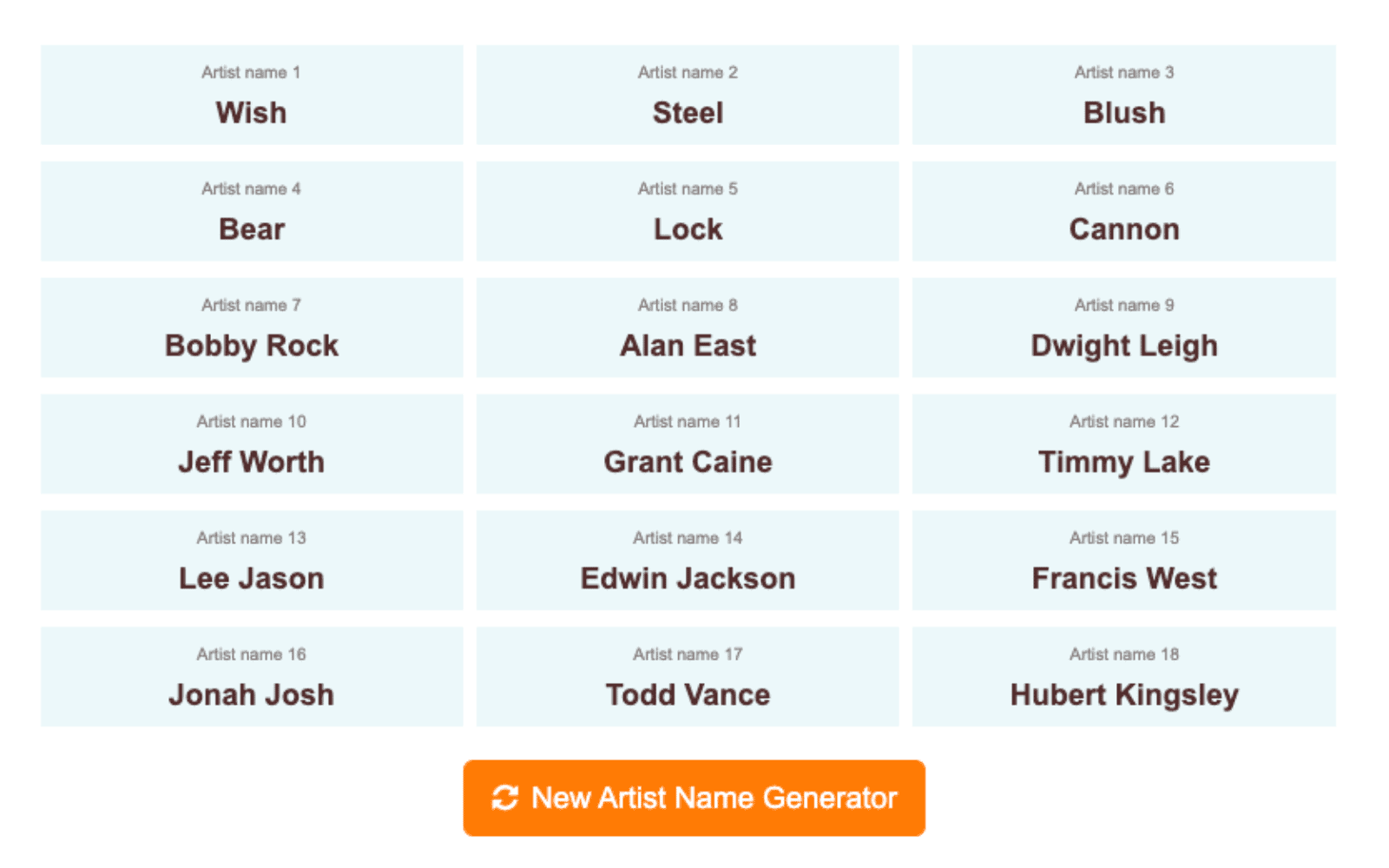 New artist name generator