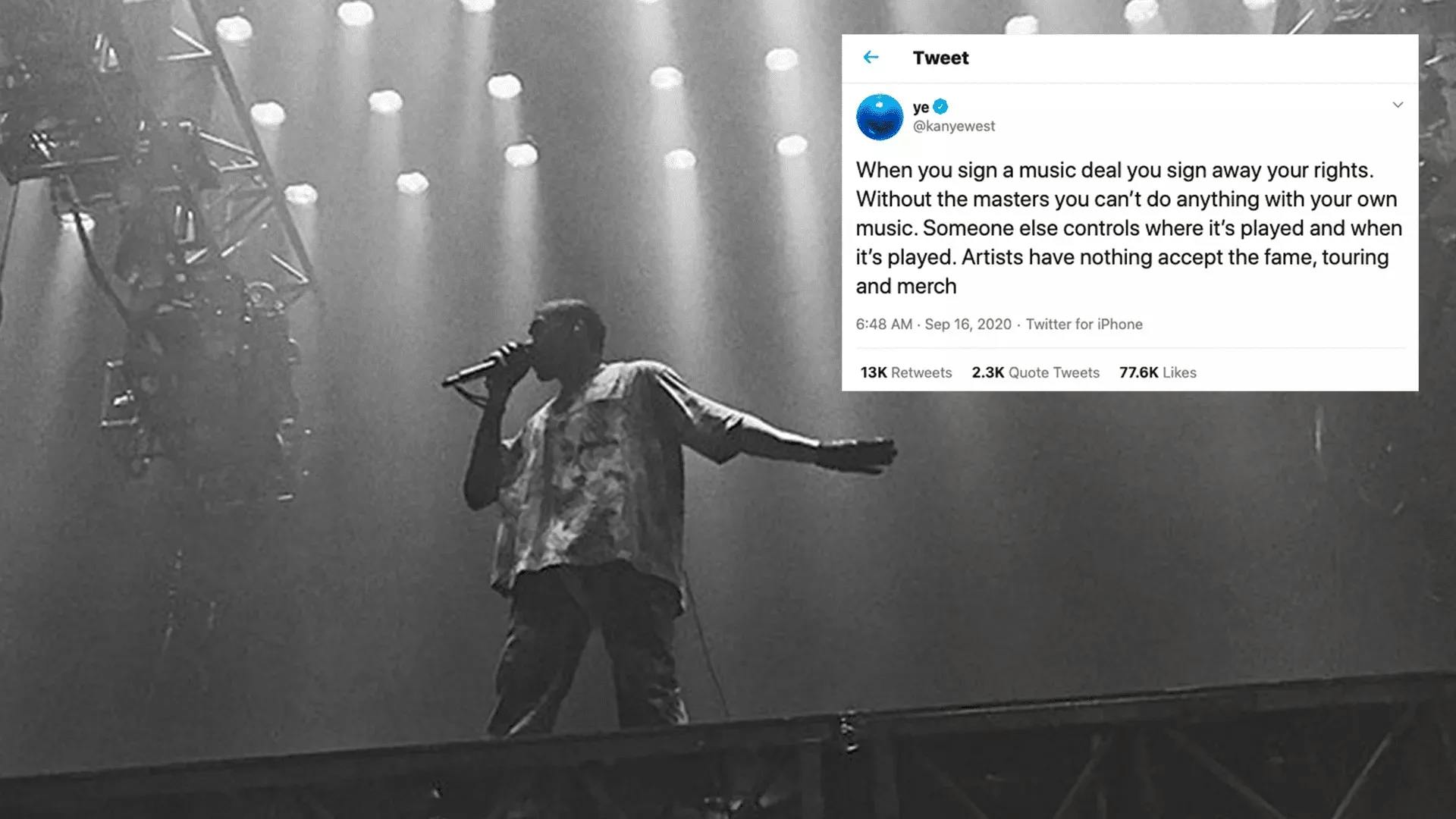 Screenshot of a Kanye West tweet
