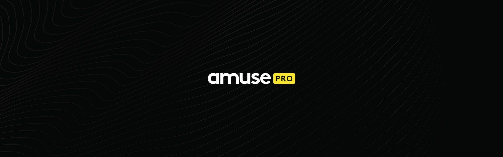 Amuse Pro logo against black background