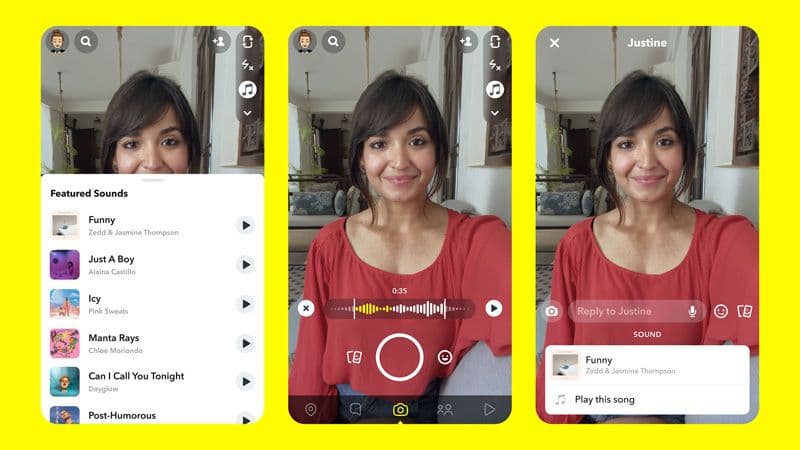 Screenshot of Snapchat app